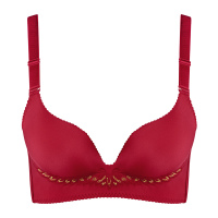 水中花新款 精美刺绣红色喜庆无钢圈舒适女士文胸618303