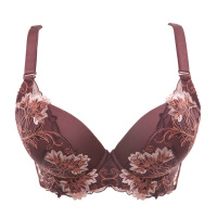 水中花新款 典雅刺绣可拆卸双肩带聚拢型文胸内衣518295