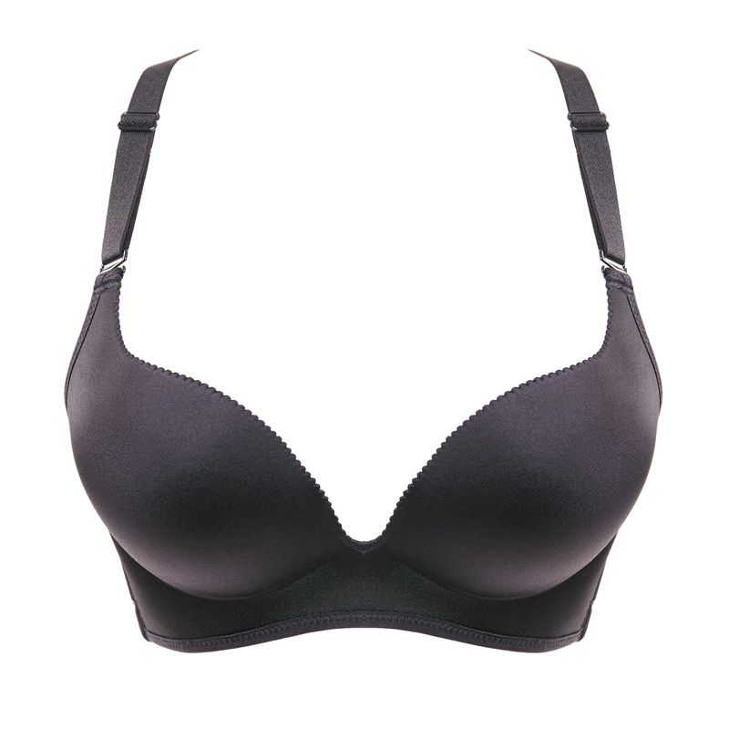 水中花光面无痕无钢圈聚拢文胸性感交叉美背舒适内衣女士小胸厚杯718210