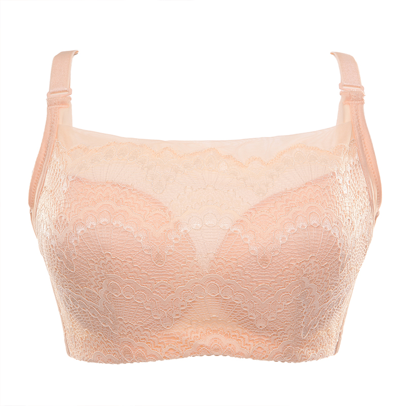 水中花新款蕾丝花边透气夹棉杯聚拢型裹防走光抹胸文胸内衣518208