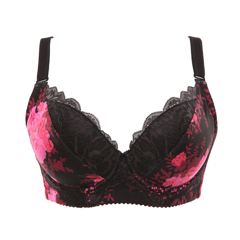 水中花新款 印花唯美蕾丝舒适聚拢型文胸618201