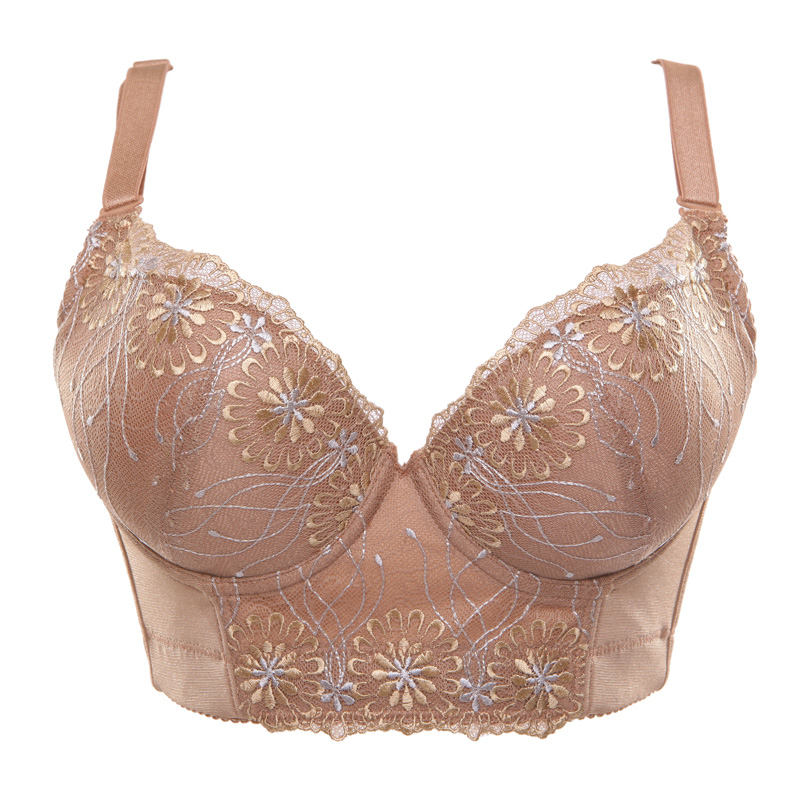 水中花 新款 复古刺绣加宽下扒侧收调整聚拢型文胸内衣518212