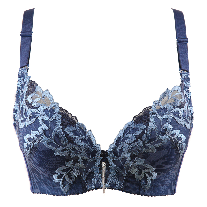 水中花新款刺绣性感有钢圈聚拢调整文胸U型美背内衣女318121