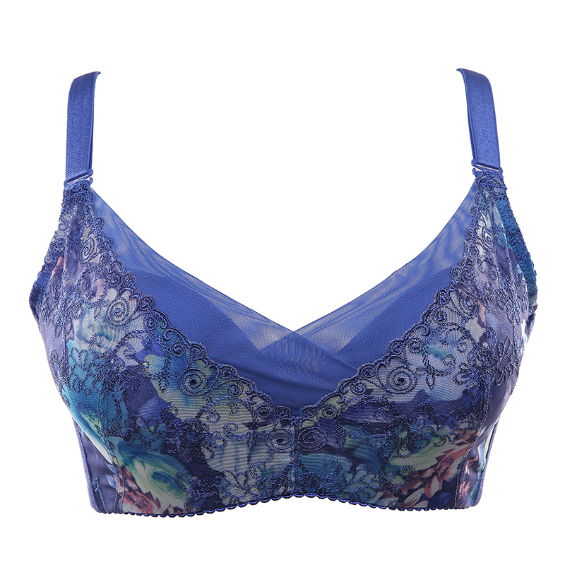 水中花新款文胸罩洛丽塔风格厚小刺绣透气聚拢调整型内衣418132