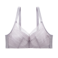 水中花无痕简约透气性感聚拢大胸显小文胸内衣大码薄款调整胸罩女