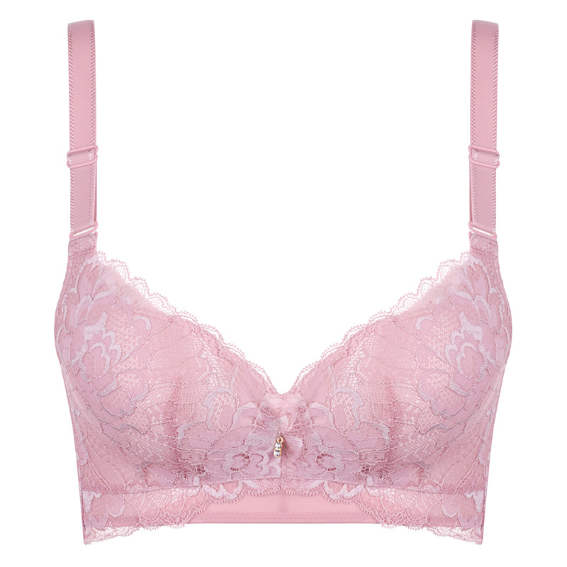 水中花新款优雅蕾丝舒适无钢圈聚拢型文胸