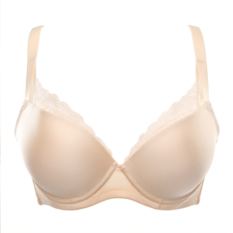 水中花新款 简约蕾丝光面聚拢文胸