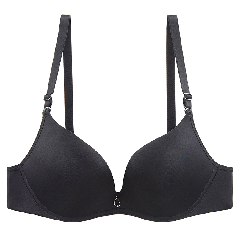 水中花夏款光面无痕无钢圈舒适性厚杯小胸聚拢文胸内衣美背少女