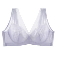 水中花新款轻薄无痕蕾丝舒适透气单层大码薄款全罩杯文胸内衣美背