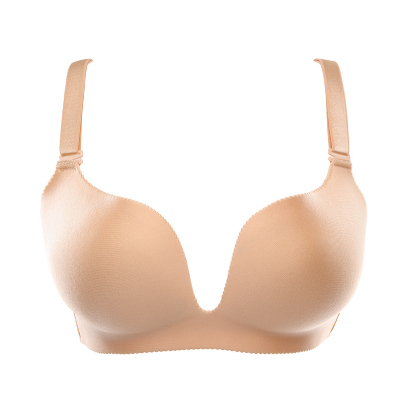 水中花新款光面无痕无钢圈聚拢型文胸