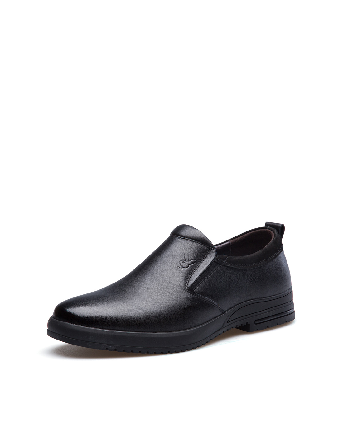 花花公子（PLAYBOY）男士经典套脚商务休闲皮鞋英伦圆头正装鞋男鞋5DW009032D01