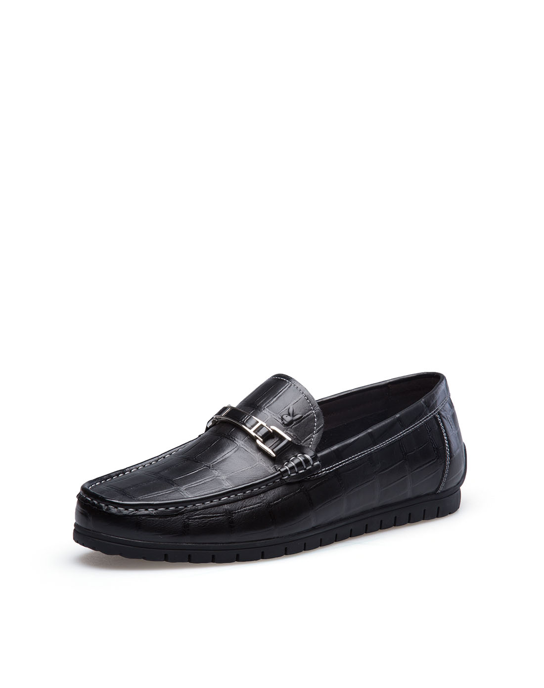 花花公子(PLAYBOY)时尚套脚商务休闲皮鞋绅士舒适轻便男鞋7AW518012D01