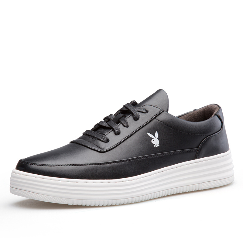 花花公子(PLAYBOY)舒适百搭休闲鞋小白鞋系带平底板鞋男鞋7BW003033D01