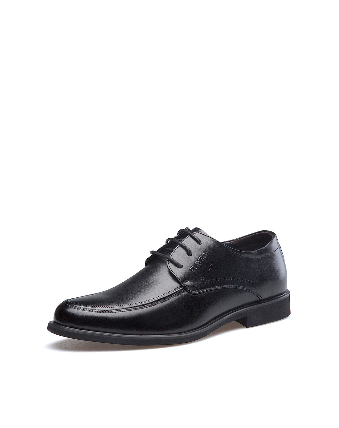 花花公子(PLAYBOY)男士牛皮简约舒适正装商务皮鞋5DW009036D01