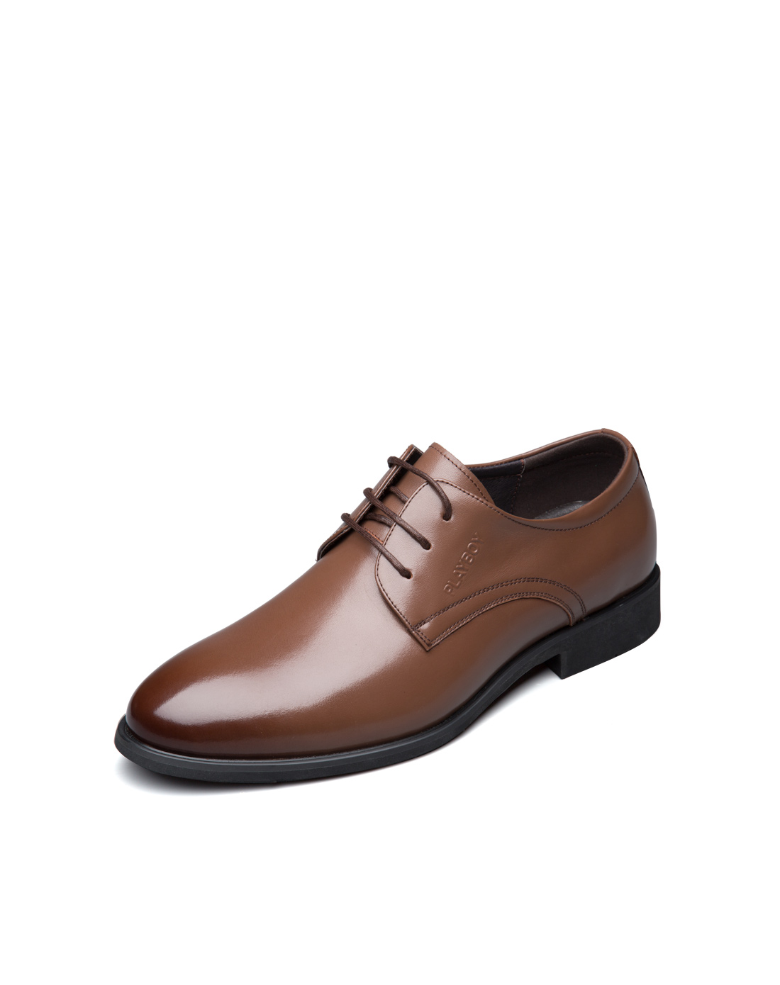 花花公子(PLAYBOY)男士简约经典舒适牛皮商务正装皮鞋5DW009049D02