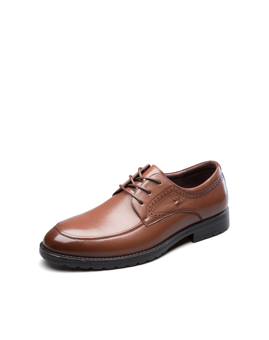 花花公子(PLAYBOY)男士镂空牛皮办公商务正装皮鞋6CW509063D02