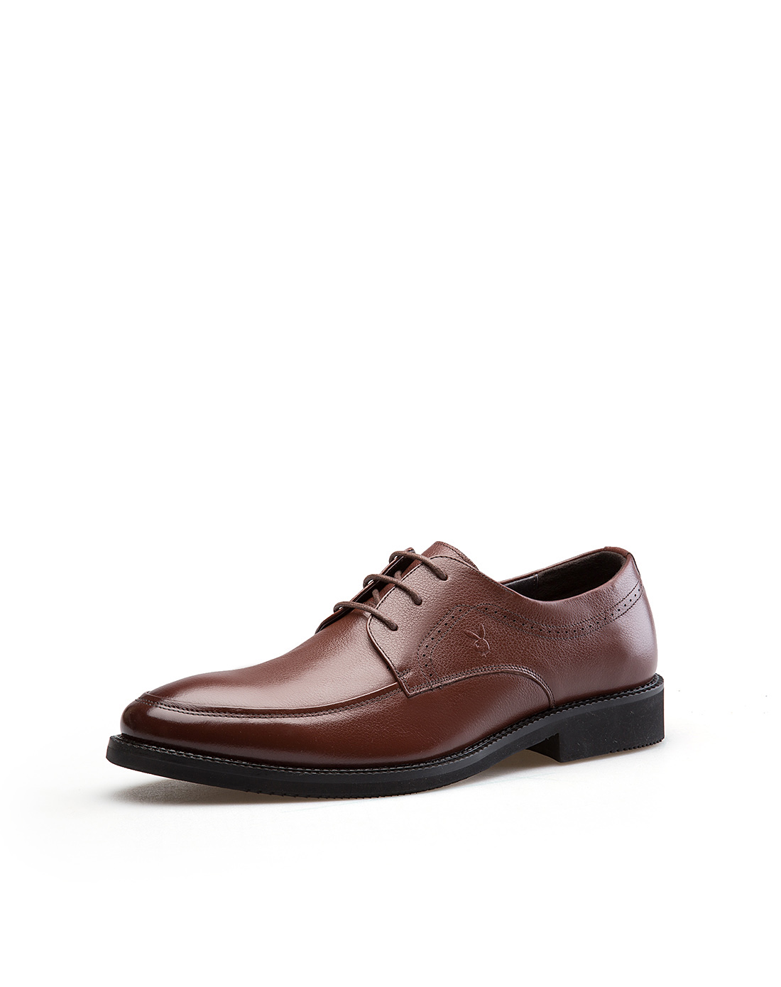 花花公子(PLAYBOY)男士手工缝线低帮系带商务正装德比鞋皮鞋男鞋