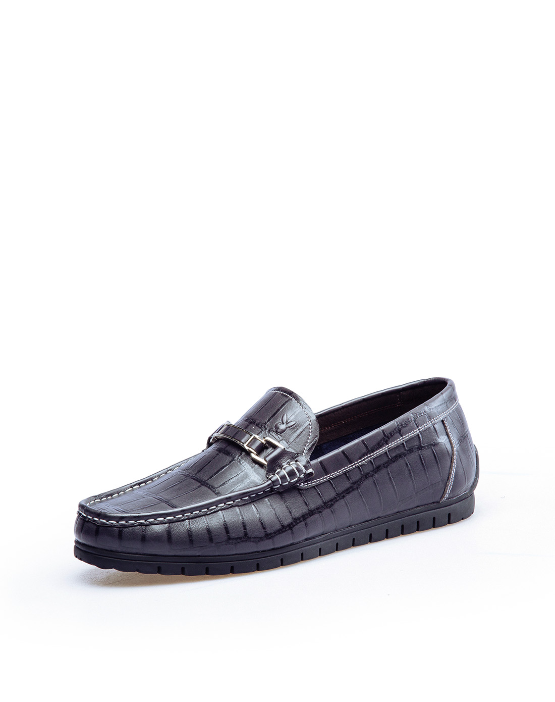 花花公子(PLAYBOY)男士真皮一脚蹬休闲鞋男鞋蓝色