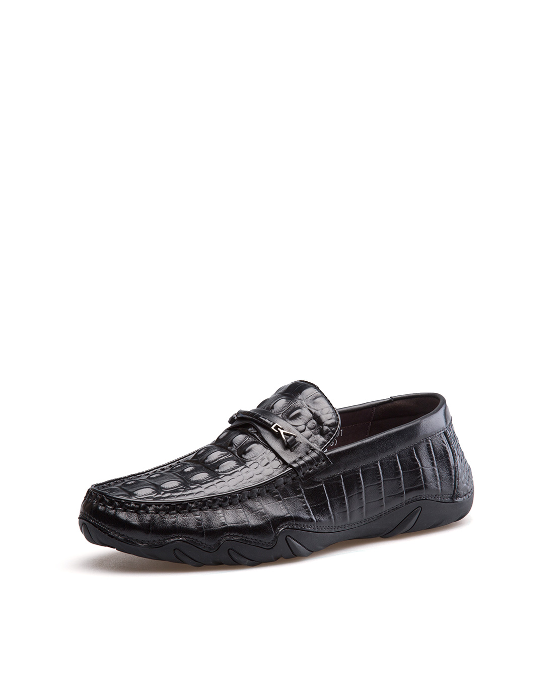 花花公子(PLAYBOY)男士柔软舒适一脚蹬驾车豆豆鞋男鞋黑色