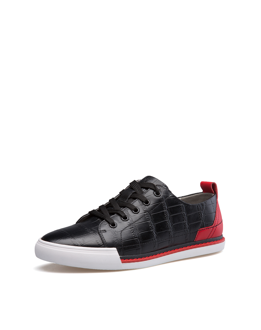 花花公子(PLAYBOY)男士韩版潮流时尚休闲低帮系带板鞋男鞋黑色