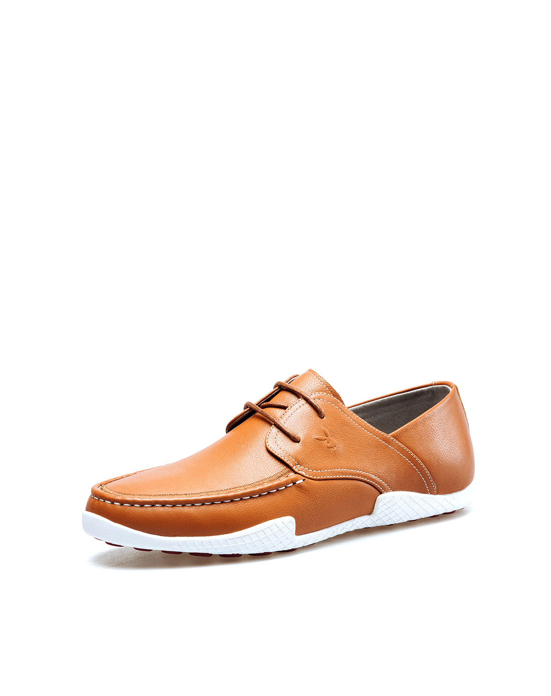 花花公子(PLAYBOY)2018春季新款男士细摔牛皮系带休闲轻便鞋板鞋男鞋黄棕