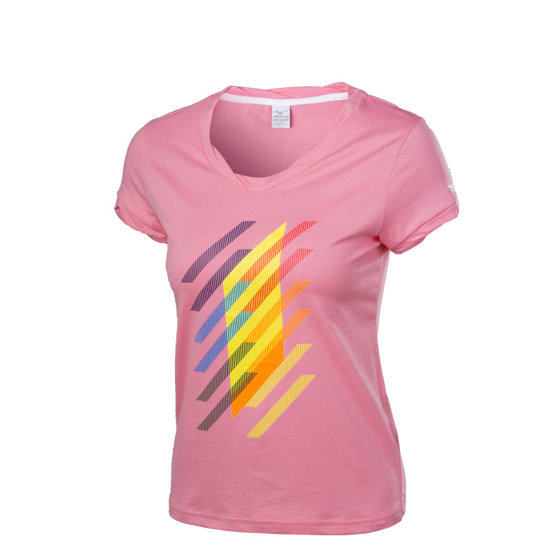 MIZUNO美津浓 圆领短袖T恤女 跑步休闲上衣K2CA6207