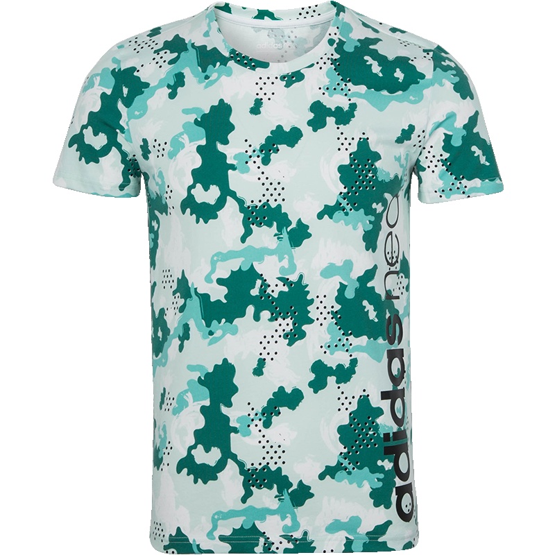 ADIDAS阿迪达斯 2019春季新款 neo 男子运动休闲迷彩圆领T恤 跑步透气短袖 DZ7588