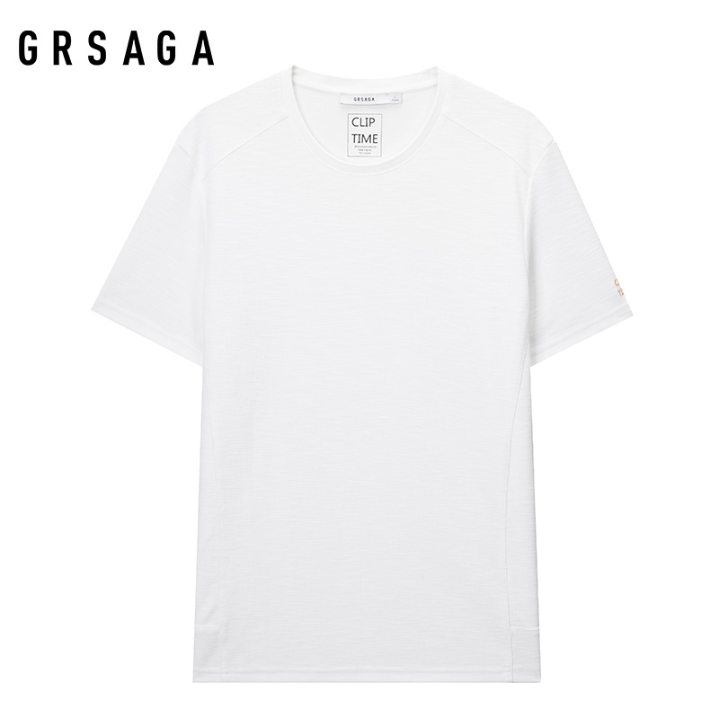 GRSAGA夏季休闲白色系T恤11721111053