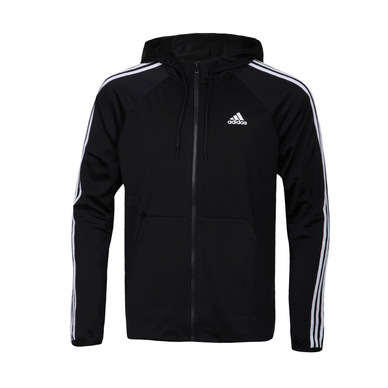 ADIDAS阿迪达斯 男装三条纹训练连帽 夹克运动服BK4063
