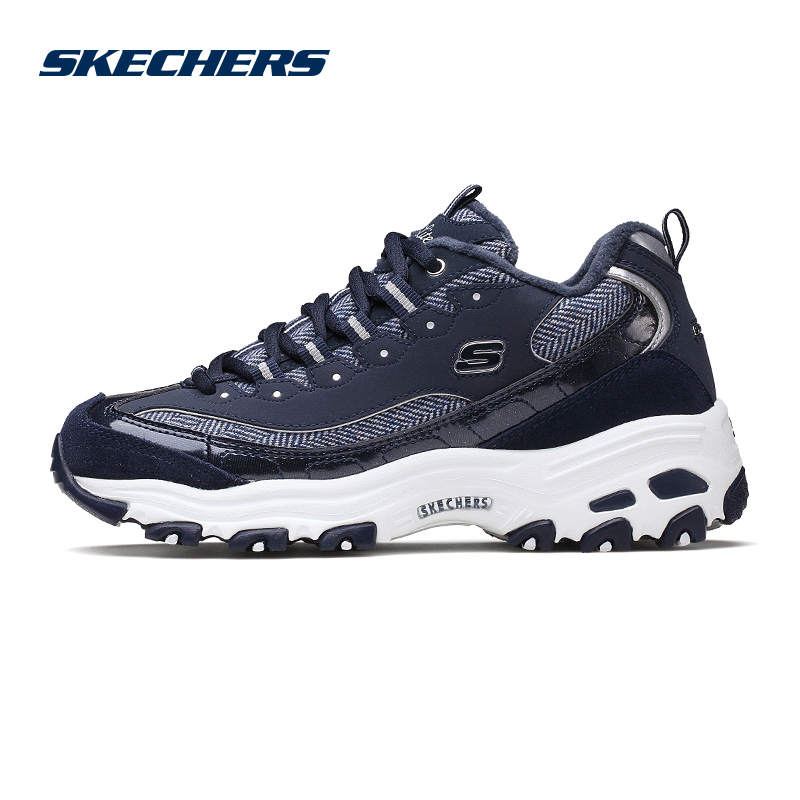 Skechers斯凯奇情侣男女D'lites休闲鞋厚底增高熊猫鞋66666036