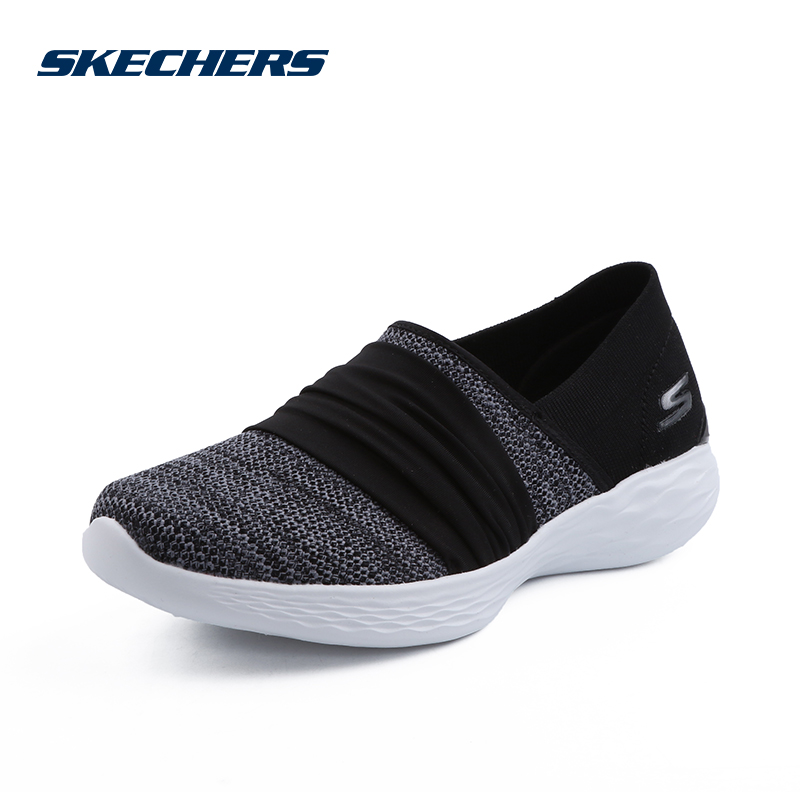 SKECHERS斯凯奇YOU系列女士轻质一脚蹬休闲鞋运动鞋14969/BKW