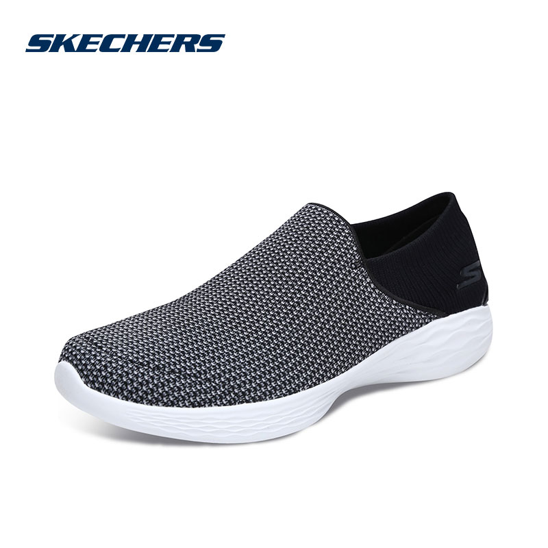SKECHERS斯凯奇YOU系列女士轻质一脚蹬健步鞋运动鞋14967/BKW