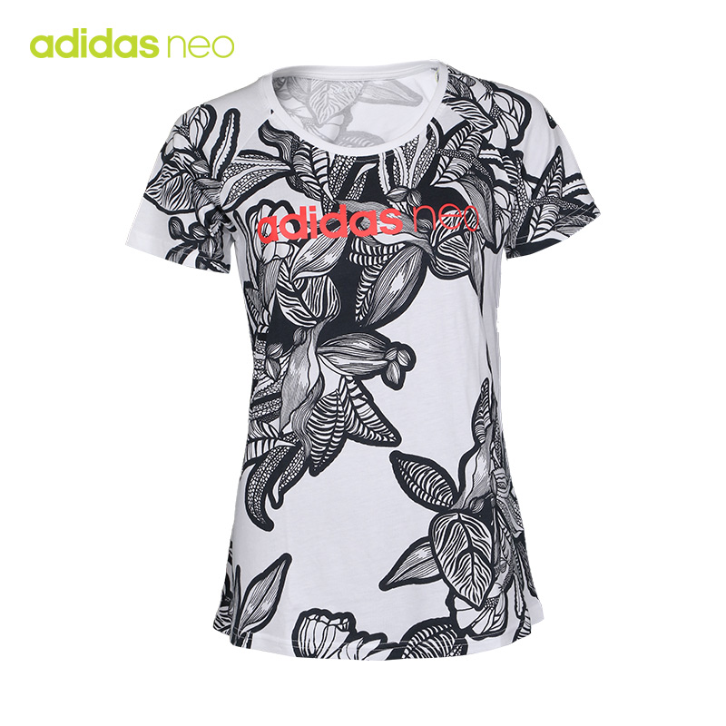 ADIDAS NEO阿迪达斯女子18新款圆领休闲短袖T恤CV7314