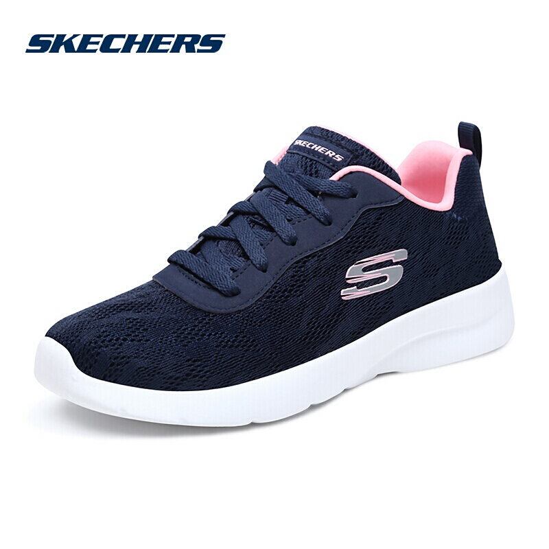 Skechers斯凯奇女鞋新款透气蕾丝网面平底鞋轻便休闲鞋12963