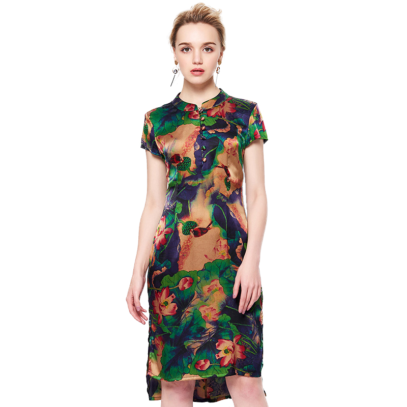 TYJ289KA时尚真丝弹力缎连衣裙