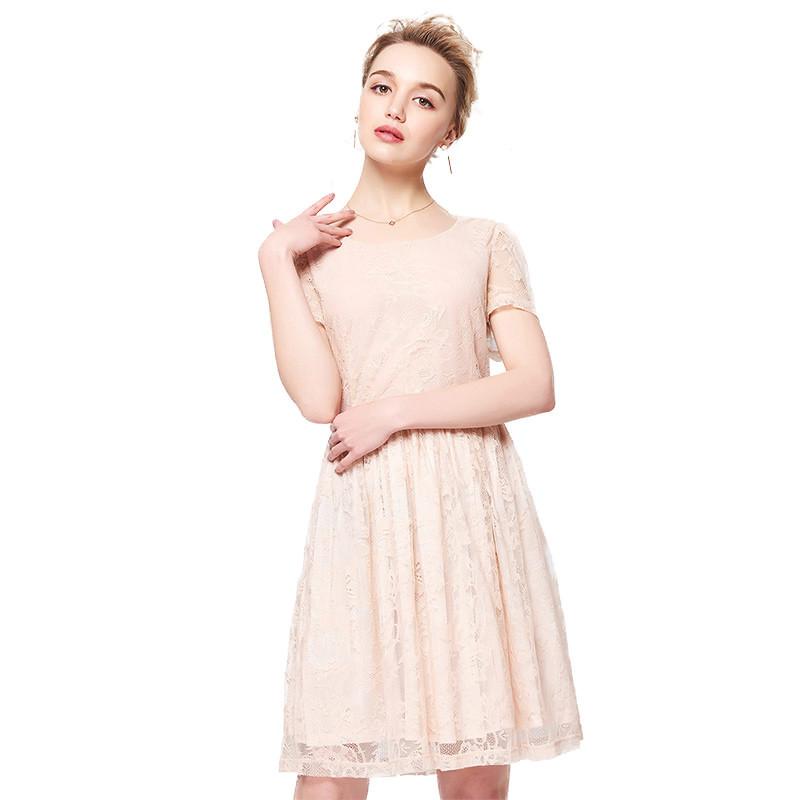 TCI009FS时尚简约纯色雪纺连衣裙