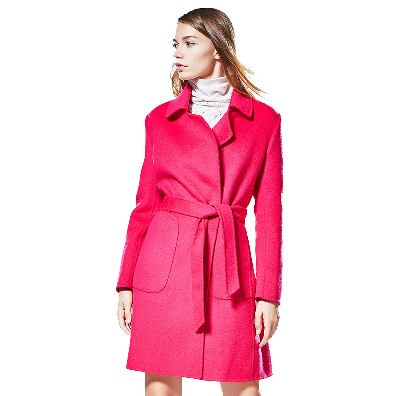 CDN107MH46简约大方插袋中长款全羊毛呢大衣