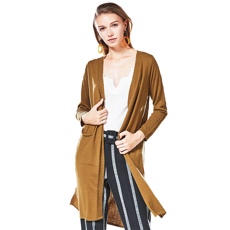 CDY040JL52简约舒适中长款羊毛开衫