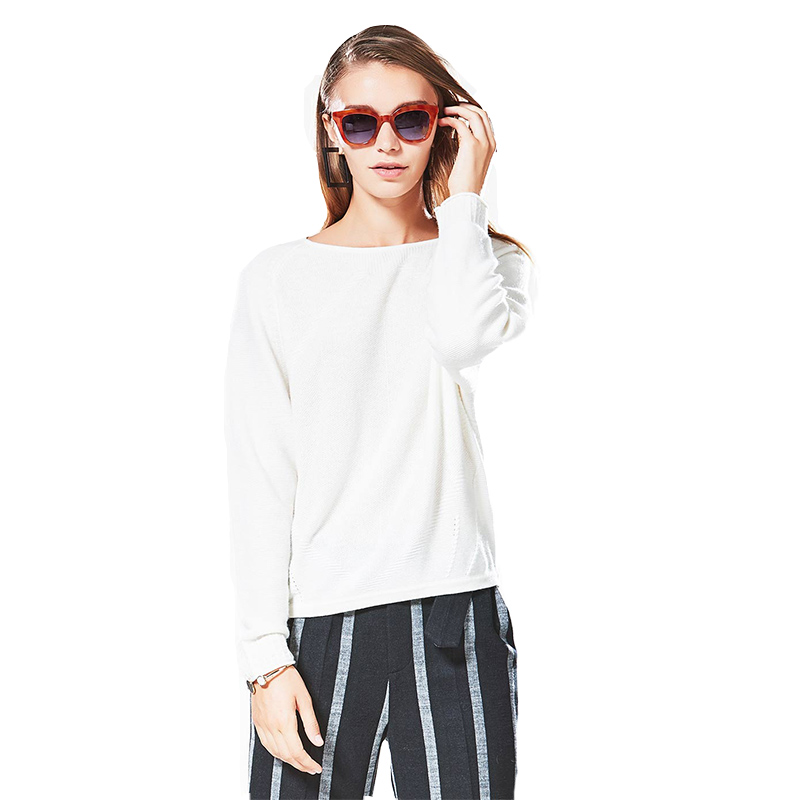 CMX001BS48简约舒适圆领常规款含羊绒套头衫