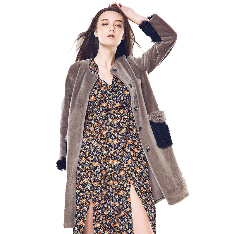 CXC106HS48简约大方双口袋设计中长款羊毛外套