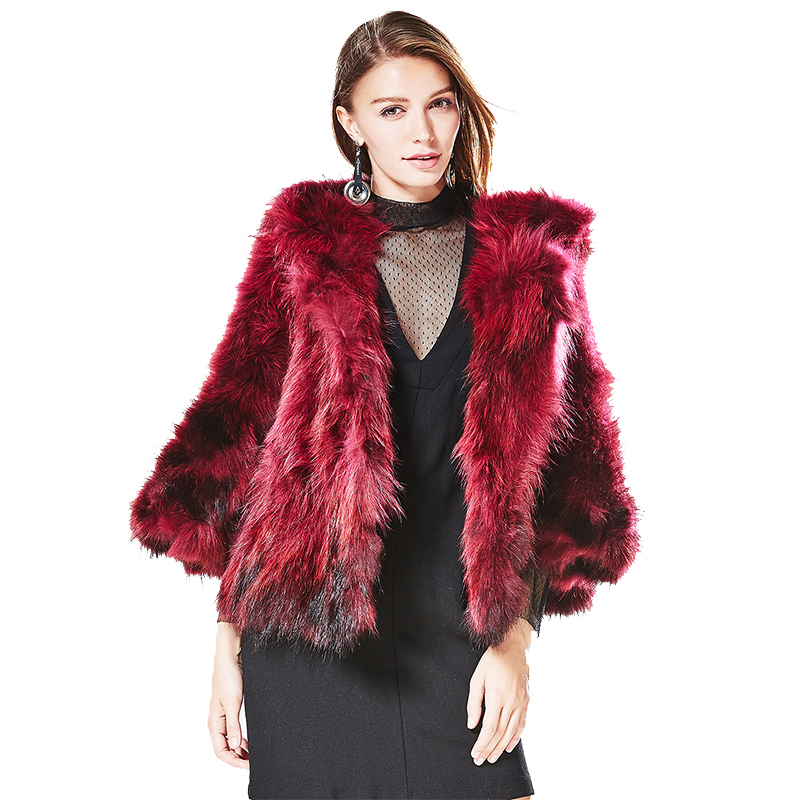 CYM050JH50舒适百搭连帽常规款貉子毛皮草外套