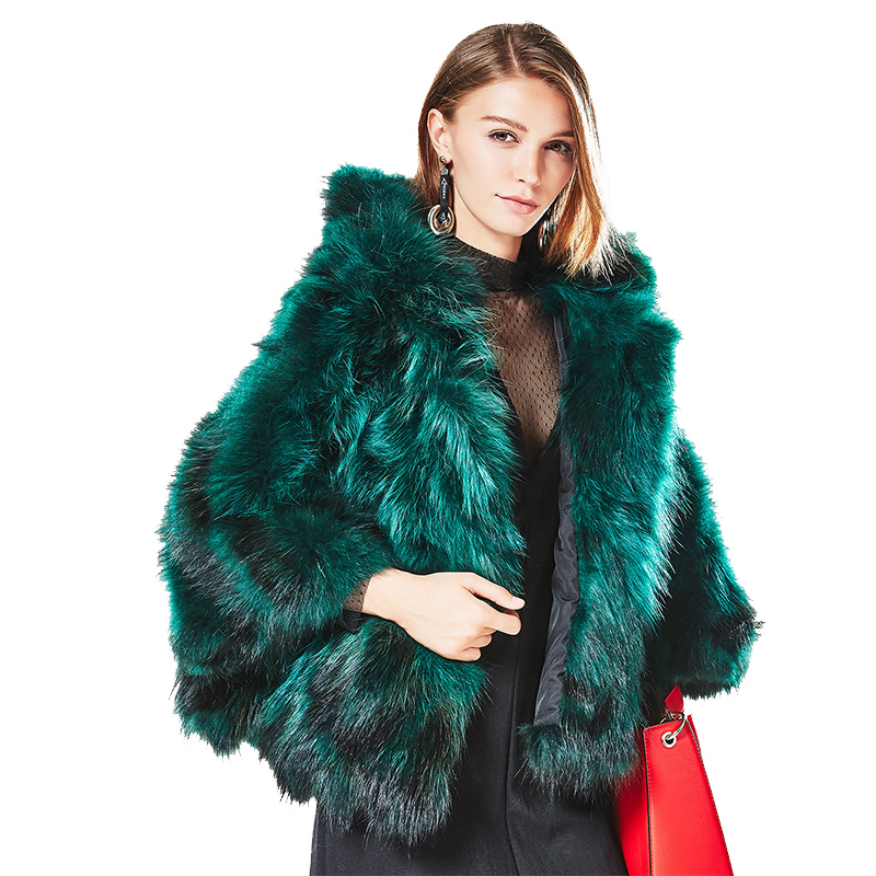 CYM050LV50舒适百搭连帽常规款貉子毛皮草外套