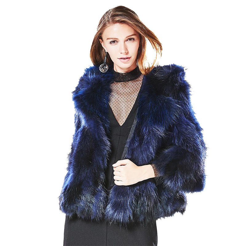 CYM050SL50舒适百搭连帽常规款貉子毛皮草外套