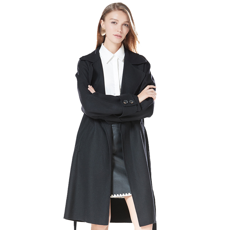 CBI003HE46简约大方收腰中长款羊毛外套