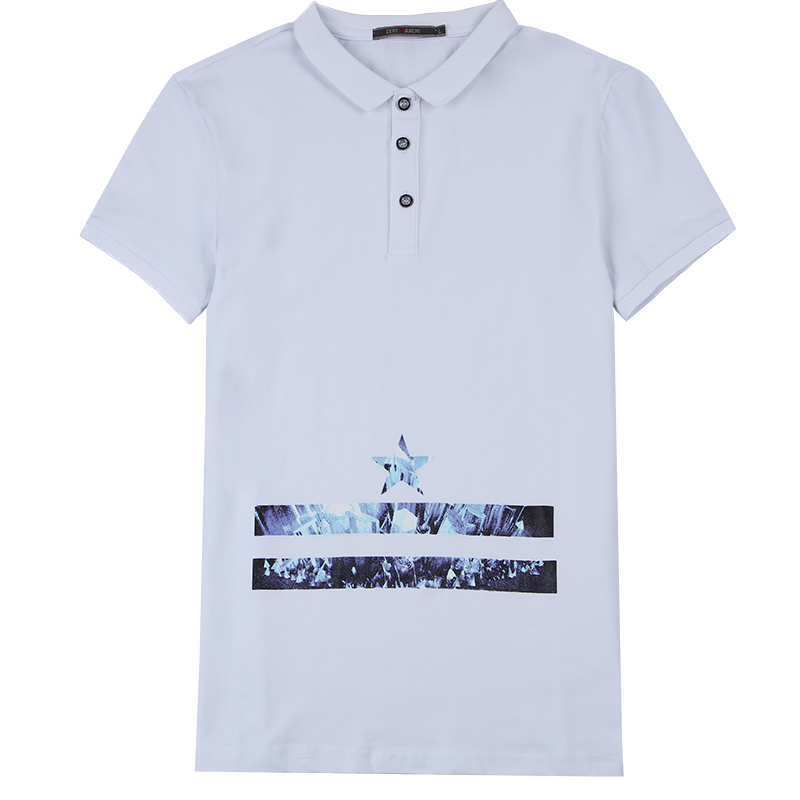 迪尔马奇2017夏季新品简约星星短袖半袖翻领POLO衫潮男M03526