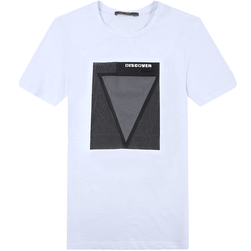 迪尔马奇2017夏季新品欧美个性贴布网纱圆领短袖T恤男潮M01799_e20