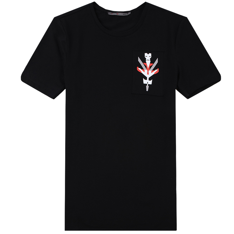 迪尔马奇2017夏季新品短袖t恤男圆领宽松潮黑色半袖上衣M01785_L99