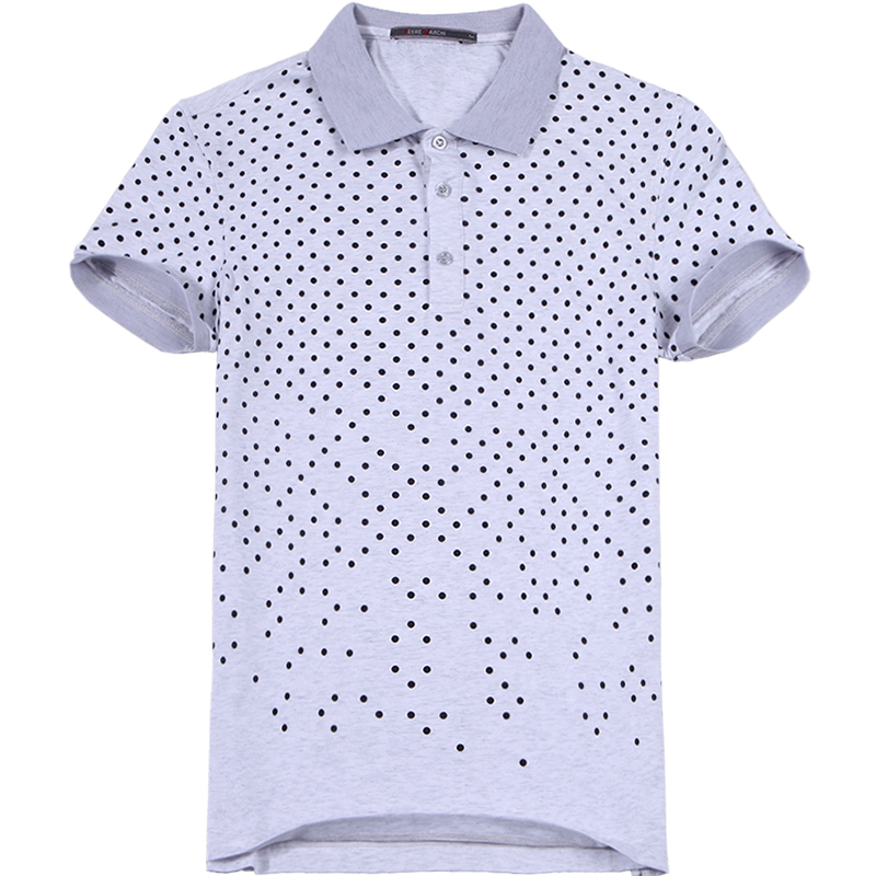 迪尔马奇2017夏季新品弹力渐变式波点印花男装短袖polo衫M01502_M79