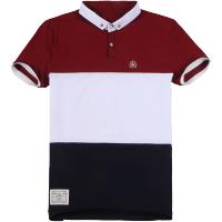 迪尔马奇夏季新品时尚修身三段撞色拼接男短袖POLO衫M03504
