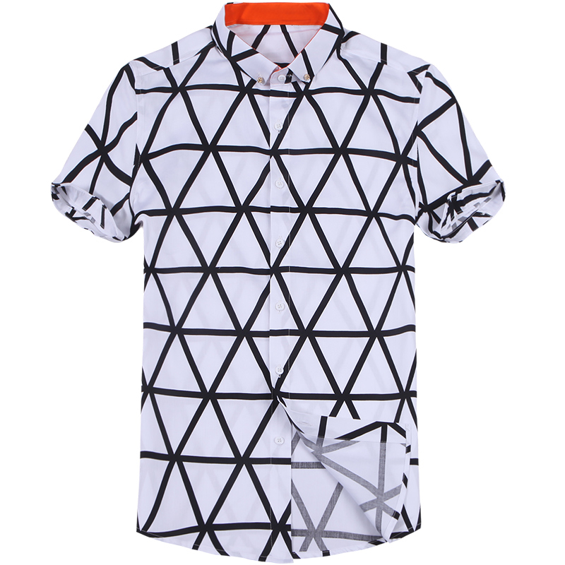 迪尔马奇2016夏季新品简约修身纯棉清凉透气男士短袖衬衫M02504